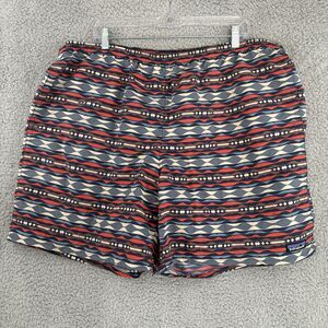 Men’s Patagonia Baggies Longs 7" Lined Shorts 2XL XXL Red Blue Aztec 58035